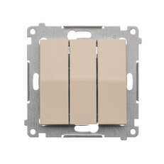 Trojitý spínač řazení 3x 1 s orientačním podsvětlením LED, 10AX, 250V~ krémová