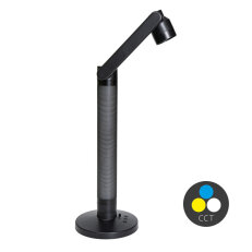 LED stolní lampa 10W RC stmívatelná, 3CCT RGB, noha 500lm černá ECOLITE LU17C-CR