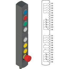 Ovládací jednotka BN 8 prvků (konfigurace A09) IP65 PIZZATO BNAC8ZA09
