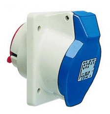 Walther 530306 Vestavná zásuvka 32A 3P 230V 6h IP44, šikmá