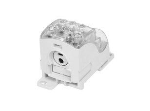 Blok pro rozdělení fází PDB 490 (PVB 400) 1pól. 490A 690V šedý/průhl.víko na DIN
