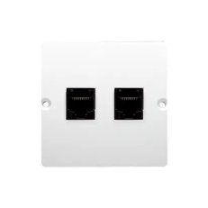 Dvojnásobná počítačová zásuvka RJ45 kat. 5e, bílá KONTAKT SIMON BMF52.02/11