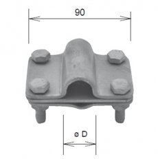 Svorka k jímací tyči SJ 01 4 x M8 (průměr 16 mm), N Kovoblesk 23931