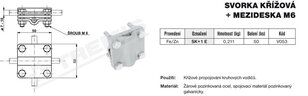 Svorka křížová s mezideskou M6 SK+1 E (FeZn) TREMIS V053