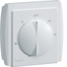Membránový pokojový termostat, 1P 10A, topení/chlazení, +8°C až +30°C, nástěnný