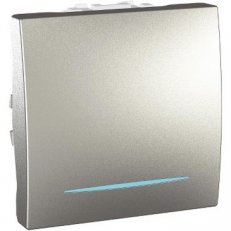 Unica Tlačítko orient.kontrolka ř.1/0So,šroubové svorky Aluminium MGU3.206T.30N