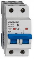 Instalační jistič AMPARO 10kA, B 16A, 2P SCHRACK AM018216--