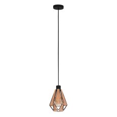 Závěsné svítidlo ADWICKLE 1xE27 černá/NATURGARN 40W IP20 EGLO 43776