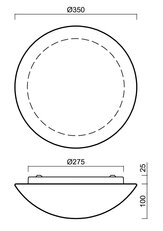 Přisazené svítidlo AURA 3 2x10W IP43 ON/OFF SKLO OPAL bílá OSMONT AUR40055