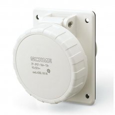 SCAME 435.1618 Zásuvka vestavná IEC309 do 50V,šikmá-3P,16A,40-50 V,50/60 Hz,IP67