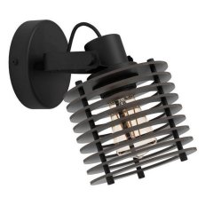 Bodové svítidlo SEGOVIA WL/E27 černá/černé dřevo 1X40W IP20 EGLO 900739