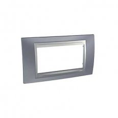 Unica Top rámeček čtyřmodulový Metal Grey/Aluminium SCHNEIDER MGU66.104.097