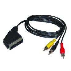 SCART kabel SCART konektor - 3 x CINCH konektor přepínatelný sáček 1m SSV0301E