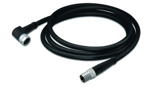 Kabel pro senzor/akční člen, Zásuvka M8,  úhlová, Zástrčka M8,  přímá 3pól.