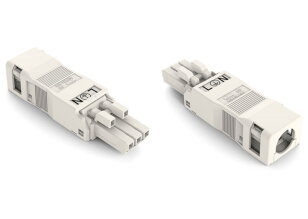 Zdířka S pouzdrem s odlehčením tahu 3pól. bílá WAGO 890-123