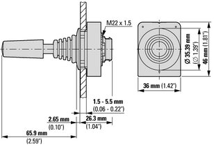 M30C-FWJS4 Joystick s kovovou osou 4p bez aretace kroužek kovový EATON 187077
