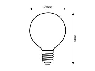 Světelný zdroj Filament LED, E27 G95, 7W, 806lm, 2700K RABALUX 79147