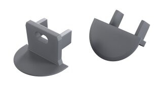 Koncovka profilu EC-PROFIL AXIN GRAY WITH HOLE GREENLUX GXLP1502