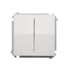 Přepínač dvojitý střídavý, s orientačním LED, řazení 6+6 So, 10AX, 250V, bílá
