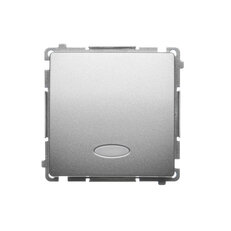 Ovládač zapínací, s orientačním LED, 1/0 So, bez piktogramu, 10AX, 250V, Satén