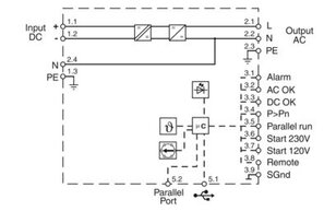 Měnič DC/AC QUINT4-INV/24DC/1AC/600VA/USB PHOENIX CONTACT 1067325