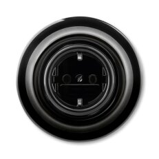 Zásuvka ABB DECENTO s bočními kontakty, bezšr, černá 6620K-C07449 N