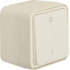 Vypínač řazení 2 s popisem ''0'' a ''1'', komplet., IP 55, Berker W.1, bílá, mat