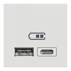 NOVÁ UNICA Dvojitý nabíjecí USB konektor A+C 2.4A, 2M, Bílý SCHNEIDER NU301818
