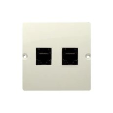 Dvojnásobná počítačová zásuvka RJ45 kat. 5e, béžová KONTAKT SIMON BMF52.02/12