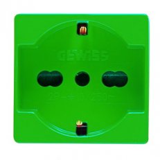 SYSTEM Modul zásuvky 2P+E 16A 250V, IT/DE, zelená GEWISS GW20282