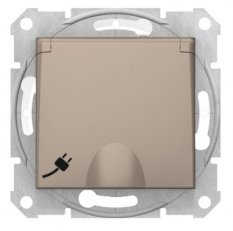 Sedna Zásuvka 2P+PE IP44 bezšroubová dětské clonky, titan SCHNEIDER SDN2800868