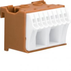 QuickConnect bezšroubový blok fázový, hnědý, 10 svorek, 2x25+8x4mm2, šíře 45mm