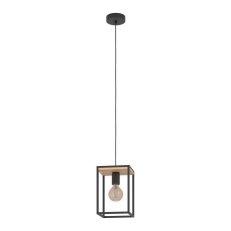 Závěsné svítidlo LIBERTAD 1xE27 černá/dřevo 40W IP20 EGLO 99795