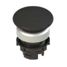 Hřibové tlačítko černé 36 mm, chromový kroužek, bez popisu PIZZATO E21PU2F1490