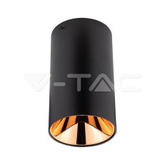 GU 10 Fitting Round Black + Rose Gold