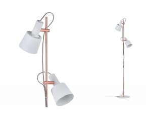 Stojací lampa Neordic Haldar bílá/měď 796.60 PAULMANN 79660