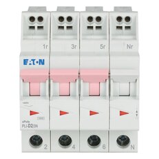 PLI-D2/3N Jistič PLI (bezšroubové svorky nahoře) char D 3+N-pólový 10kA 2A