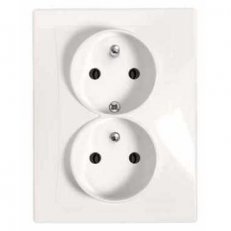 Schneider AYA2800523 Zásuvka 2x2P+PE, 230V/16A, dvojnásobná, cream