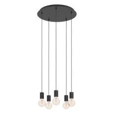 Závěsné svítidlo HUEBRO E27 černá 5X40W EGLO 390267