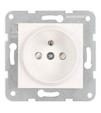 Zásuvka ČSN bezpečnostní clonka, bezšroubové svorky, bílá SCHRACK EV101251--