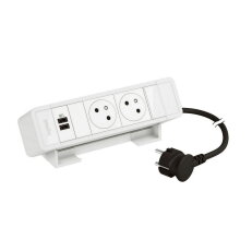ONDESK 2X2PT USB CC 15W BÍLÁ