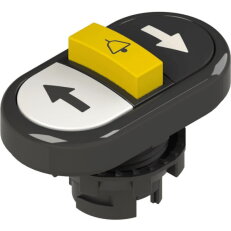 Trojité tlačítko d22mm, plast, černá, IP67 PIZZATO E21PTRS1AABK