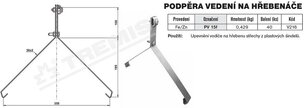 Podpěra vedení na hřebenáče PV 15f (FeZn) TREMIS V216