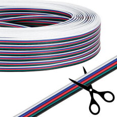 5-žilový plochý PVC kabel AWG 20/0,52 mm