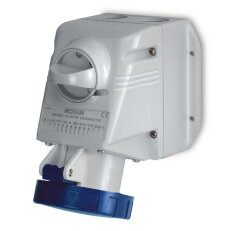 Nástěnná zásuvka s vypínačem SCAME OPTIMA šikmý box 2P+E 32A 6h/200-250V IP67