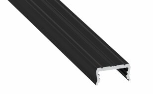 Přisazený hliníkový profil AL-PROFIL ATOM BLACK ANODIZED 2M GREENLUX GXLP1125
