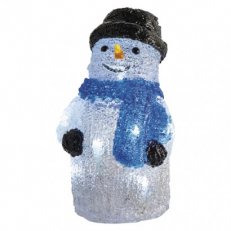 LED vánoční sněhulák, 3xAA, vnitřní použití, studená bílá, časovač