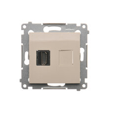 Zásuvka HDMI, (strojek s krytem) krémová DGHDMI.01/41
