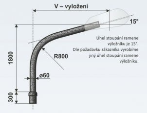 V 1/89 - 2000 výložník obloukový pro stožáry JB, LPH, J AMAKO 0112000089