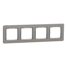 Rámeček čtyřnásobný Leštěný Hliník,Sedna Design/Elements SCHNEIDER SDD370804U